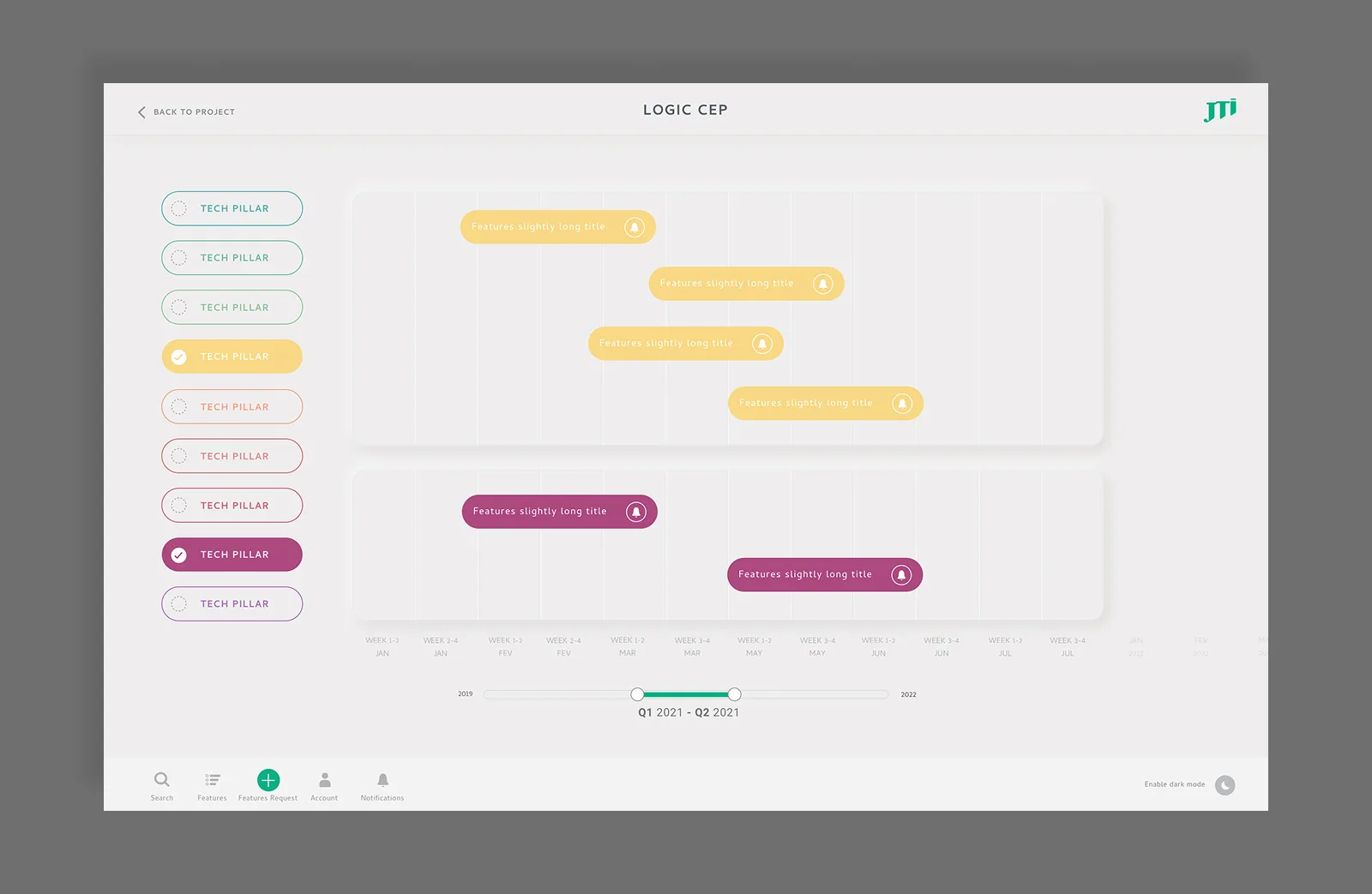 UI — feature detail light